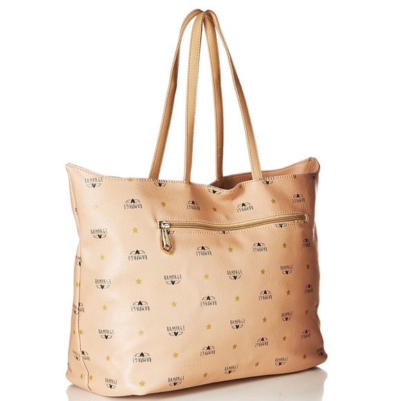 Rampage Handbags - NWT Rampage Wing Logo Shoulder Bag Tote Purse Carryall Roomy Almond